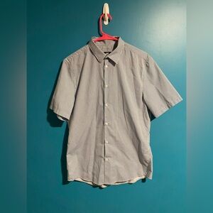 Men's Gray Short Sleeve Button Up Shirt